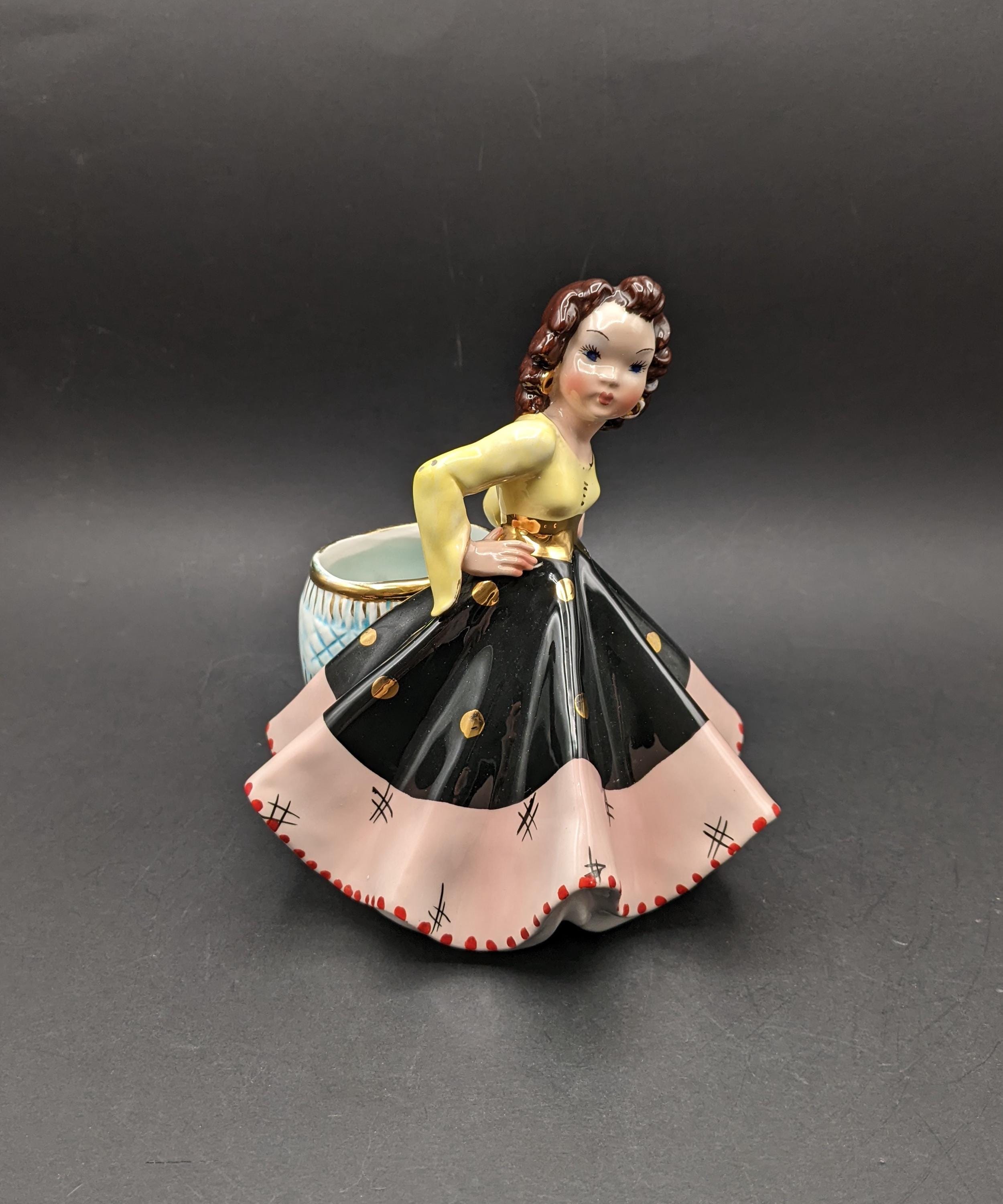 1950's GIOVANNI GIRARDI Porcelain Dancing Lady With Tambourine