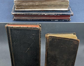 アンティーク　洋書　祈祷書　2冊 19世紀ドイツの宗教書、2冊のアンティーク祈祷書/宗教書、革装本、1800