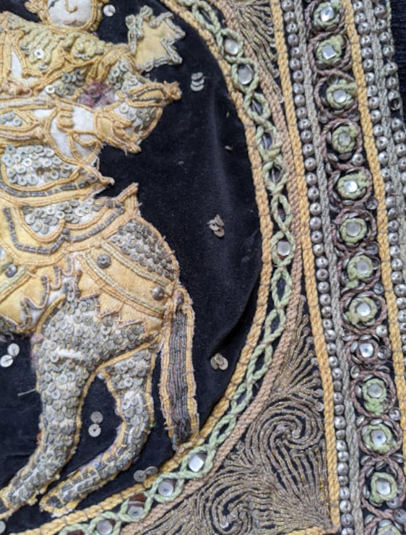 Vintage Burmese 'kalaga' Embroidered Tapestry Etsy