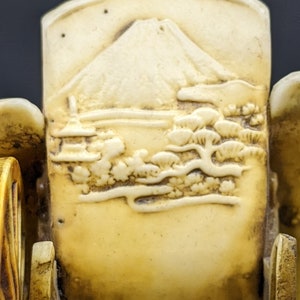 1930's Japanese Celluloid Rickshaw With Geisha and Mount Fuji Detail ...