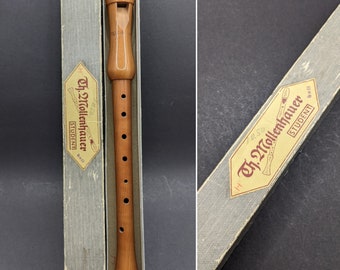 TH. MOLLENHAUER Mid Century Student Recorder in Original Box, Vintage German Thomas Mollenhauer Woodwind Instrument.