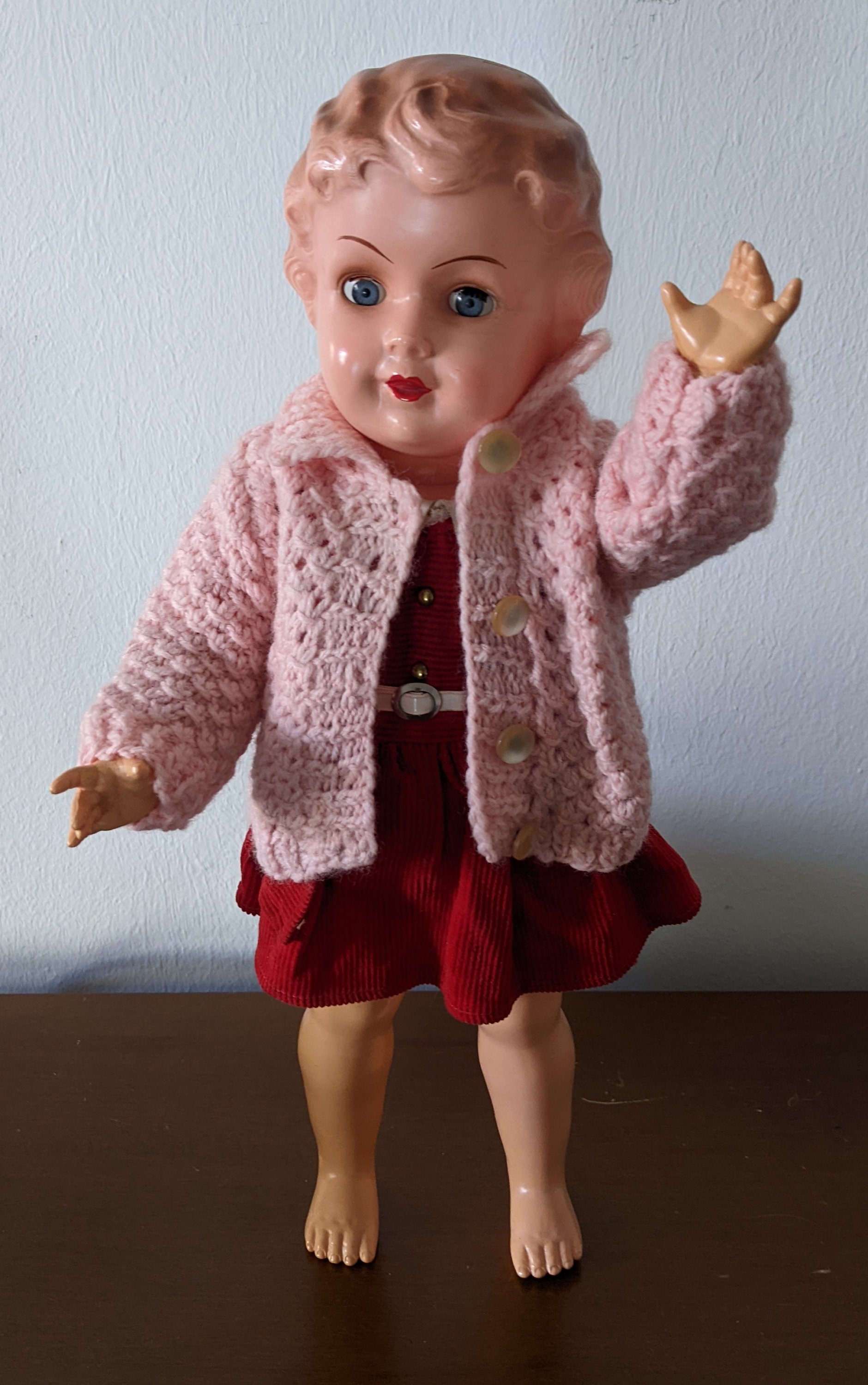 1950's German 'PREH WERKE' No.37 Celluloid Doll and Carrycot