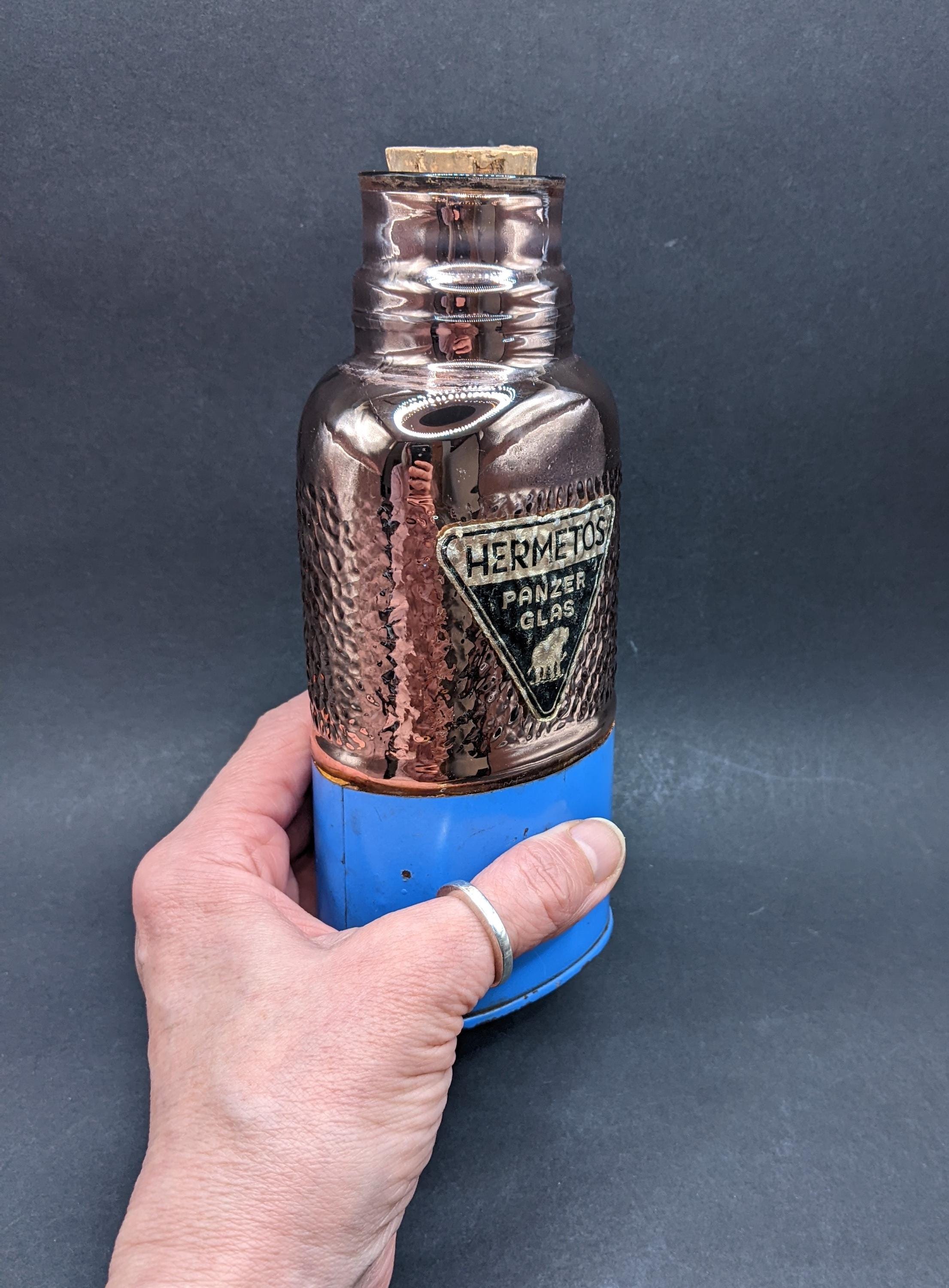Carafe thermos rotin bambou années 70 vintage