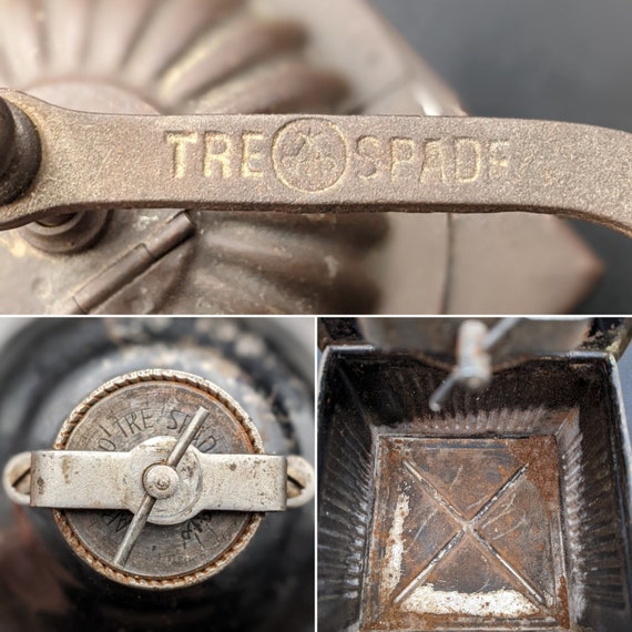 1930 年代のイタリア製「Tre Spade」金属製コーヒーグラインダー