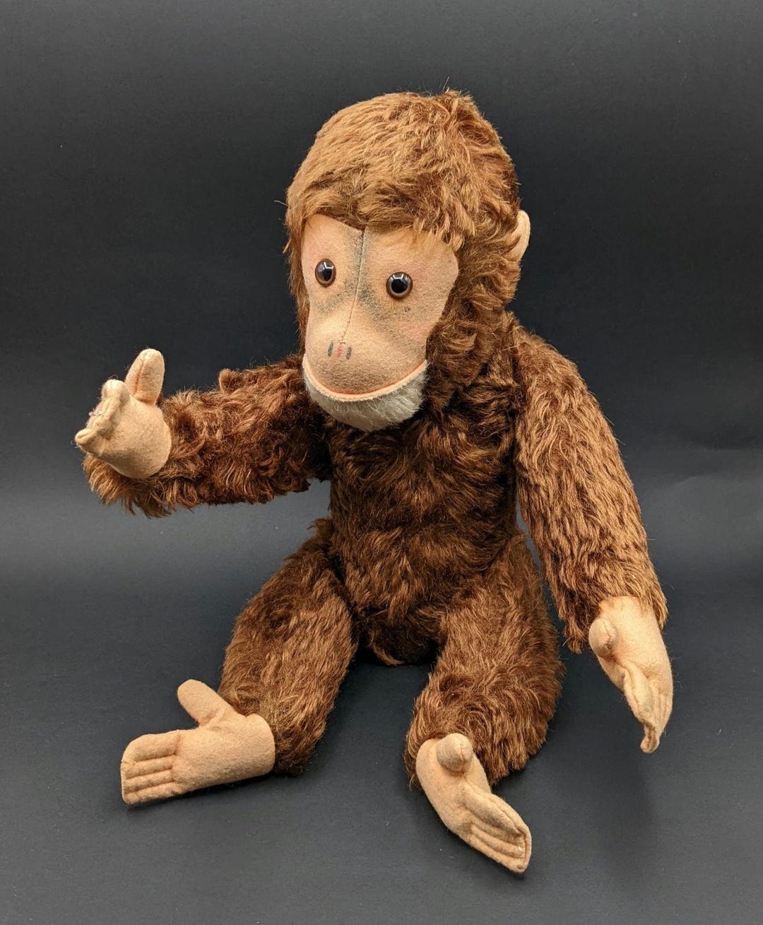 HERMANN Teddy Original Monkey, 1950-60's Large Size German Mohair