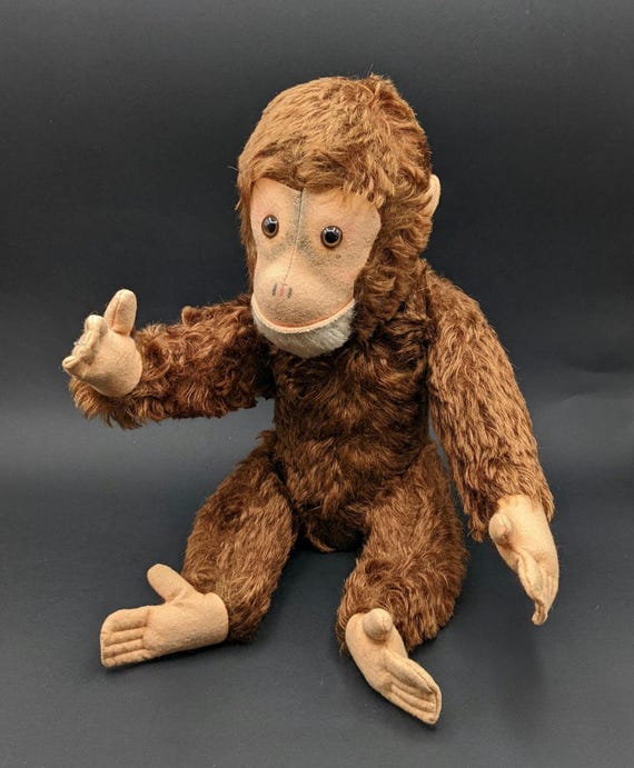 ドイツ製Hermannヘルマンポエジーベア No.008/E モヘア約40cm HERMANN Teddy Original Monkey, 1950-60's Large Size German Mohair