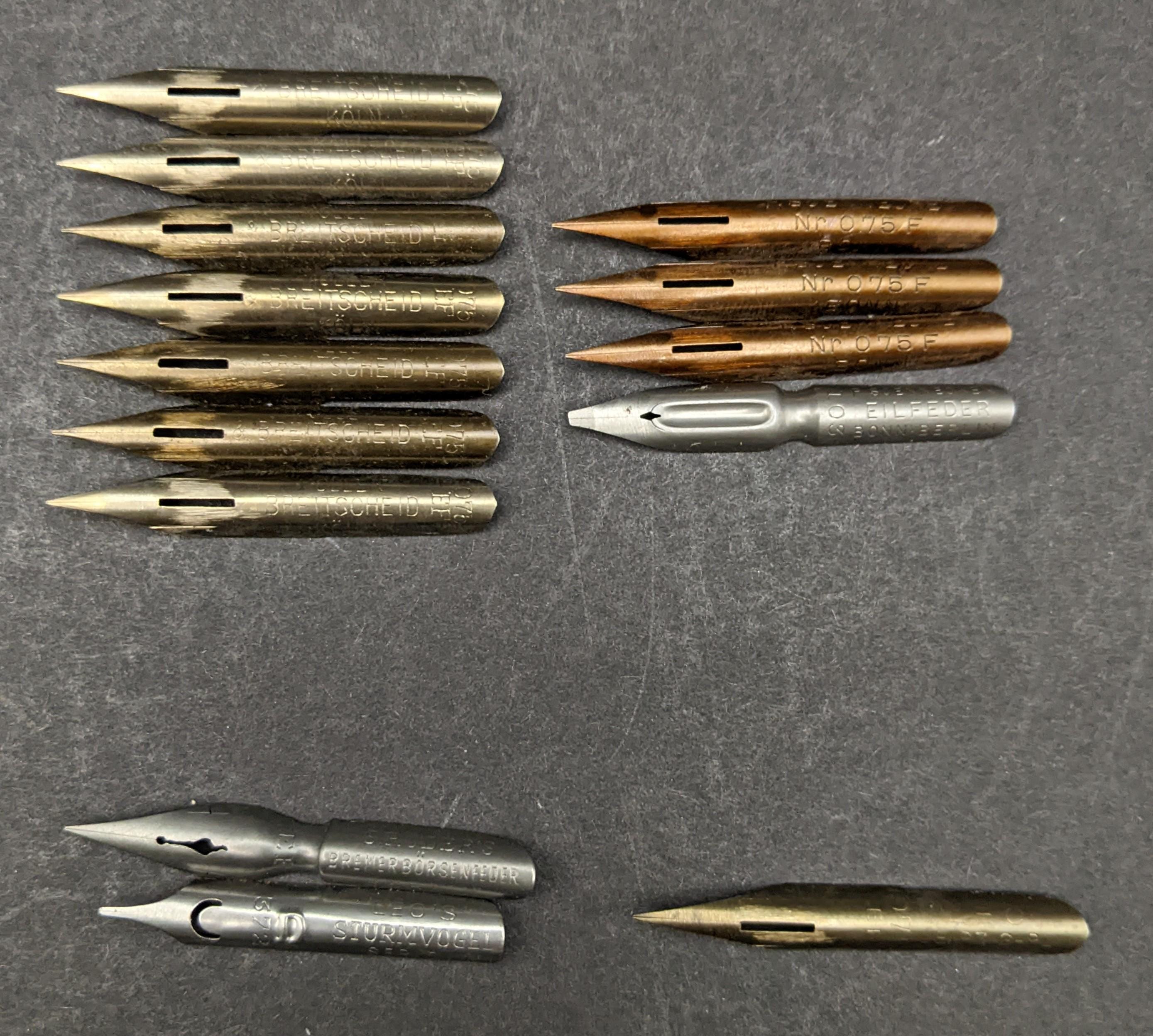 60 Antique German Dip Pen Nibs, Job Lot Various Ink Pen Nibs, Makers ...