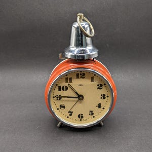 PRIM 1960-70's Czechoslovakia Mechanical Alarm Clock With Bell and