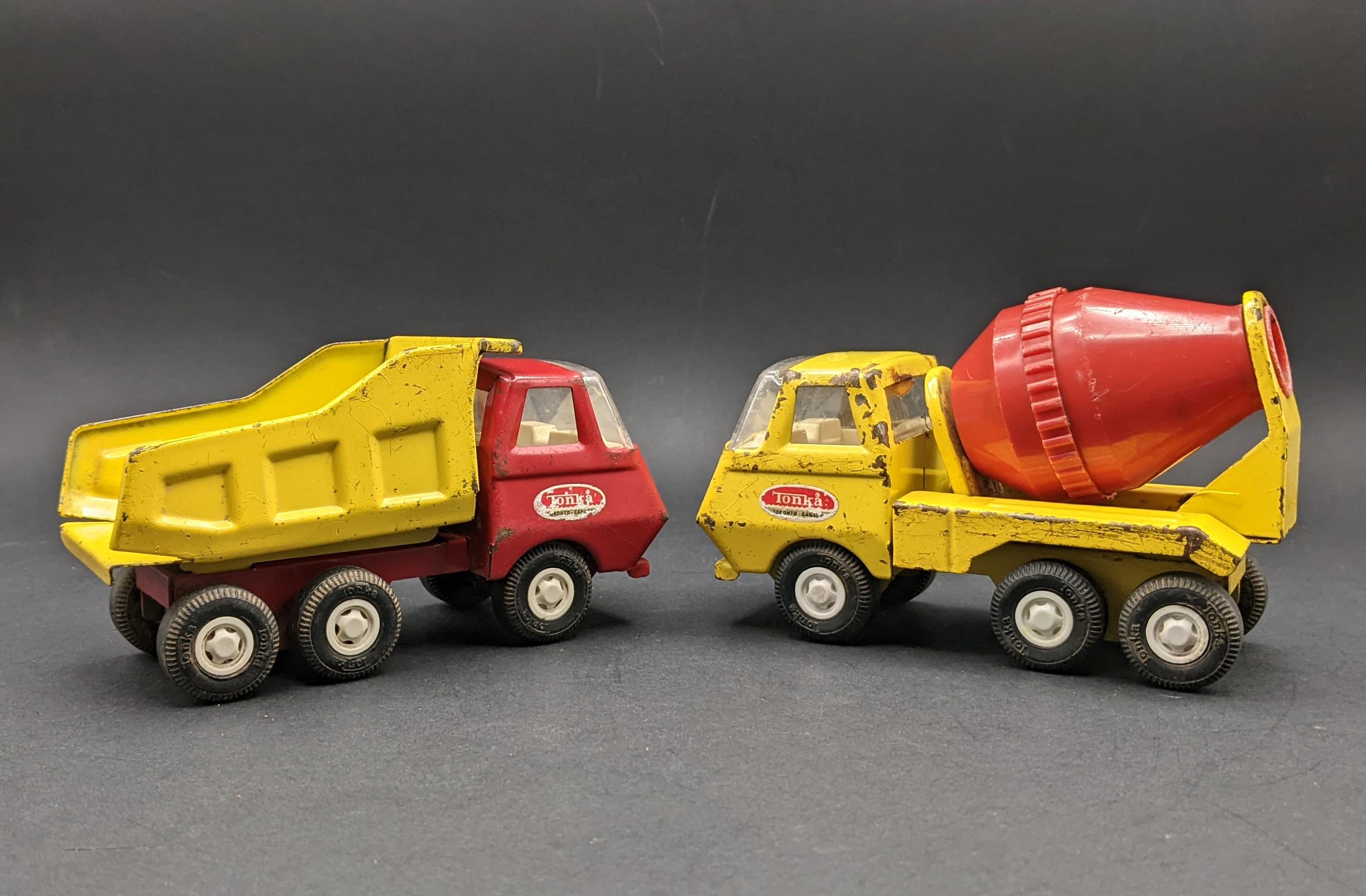 ビンテージ TONKA トラック x 5、MATCHBOX x 1、セメントミキサー 