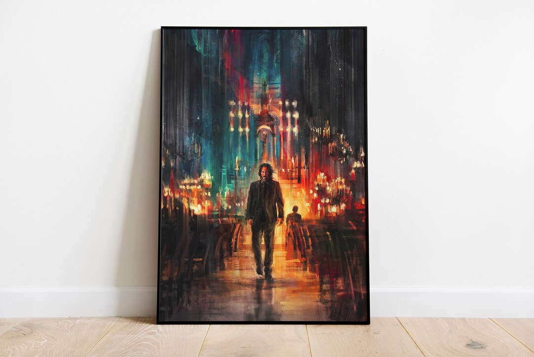 John Wick Painting Poster John Wick Chapter 4 Canvas Movie Etsy