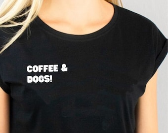 Coffee & Dogs - zwart T-shirt