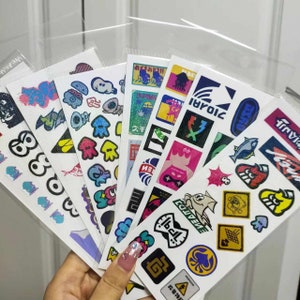 Splatoon Stickers Splatoon Inspired Fan-art Badge Stickers 100+ Patterns Splatoon 3 Harmony Sticker Bundle