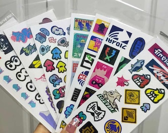 Splatoon Stickers Splatoon Inspired Fan-art Badge Stickers 100+ Patterns Splatoon 3 Harmony Sticker Bundle