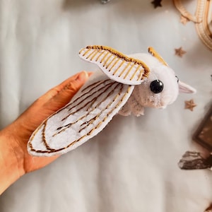 Whimsical Fuzzy Moth Plush Charm Keychains Art Accessories