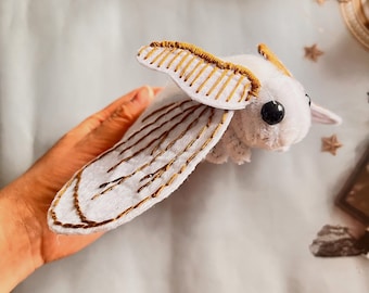 Whimsical Fuzzy Moth Plush Charm Keychains Art Accessories