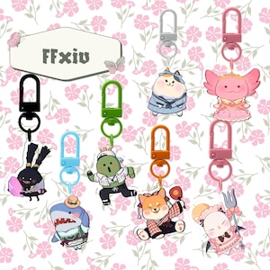 Handmade Final Fantasy XIV (FFXIV) Character Keychain - Custom Hand-drawn Art (5cm)