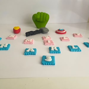 Superheroes personalised cake topper handmade 3D edible birthday decoration
