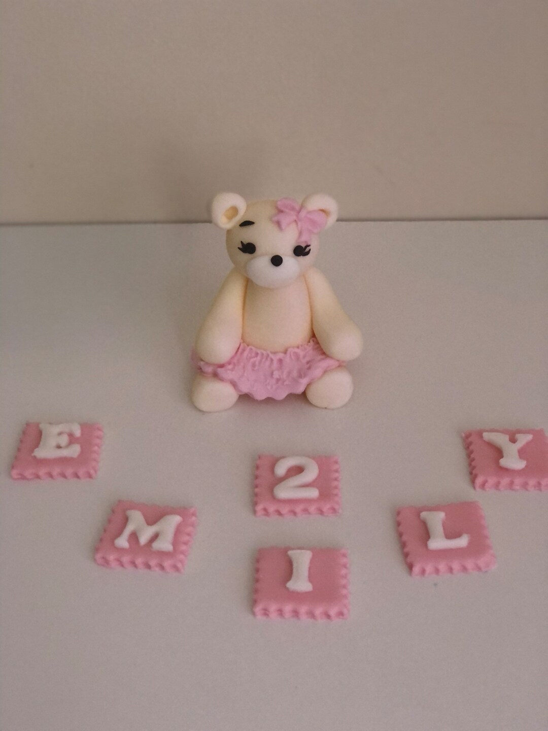 Teddy Bear Christening Birthday Baby Shower Personalised Cake Topper ...