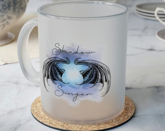 Tazza ACOTAR Shadow Singer / Azriel Illyrian Wings /ACOMAF, ACOWAR, Acofas, Acosf Tazza in vetro smerigliato / S J Mass / Valaris The City of Starlight