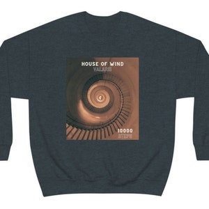 ACOTAR House of Wind Staircase | Nesta Archeron Valkyrie | A Court of Silver Flames | Valaris ACOSF | Unisex Heavy Blend Crewneck Sweatshirt