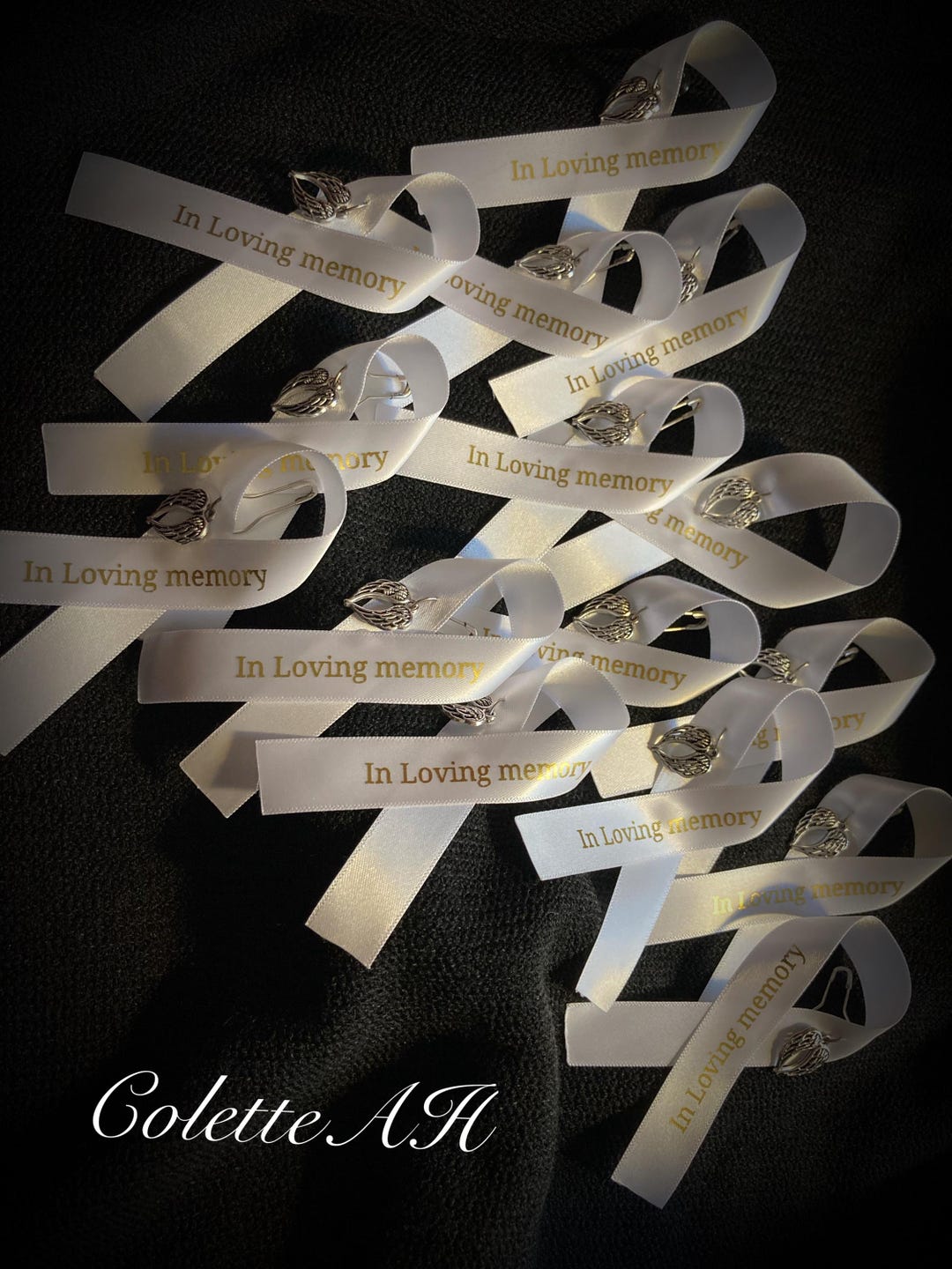 In Loving Memory White Funeral Ribbon Set of 15 - Etsy