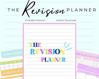 Printable Revision Planner, Study Planner, Student Planner, University Planner, Exam Planner, Academic Planner, Printable Planner