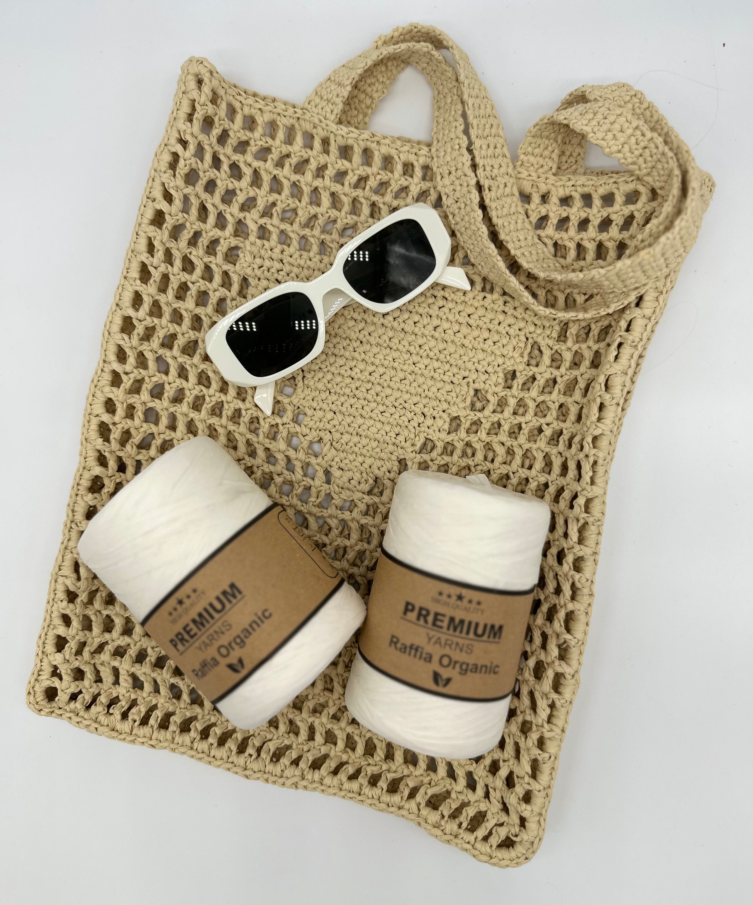 Raffia Yarn, Blue Raffia Yarn, Raffia Tote Bag Yarn, Knitting Thread for Summer Bags, Raffia