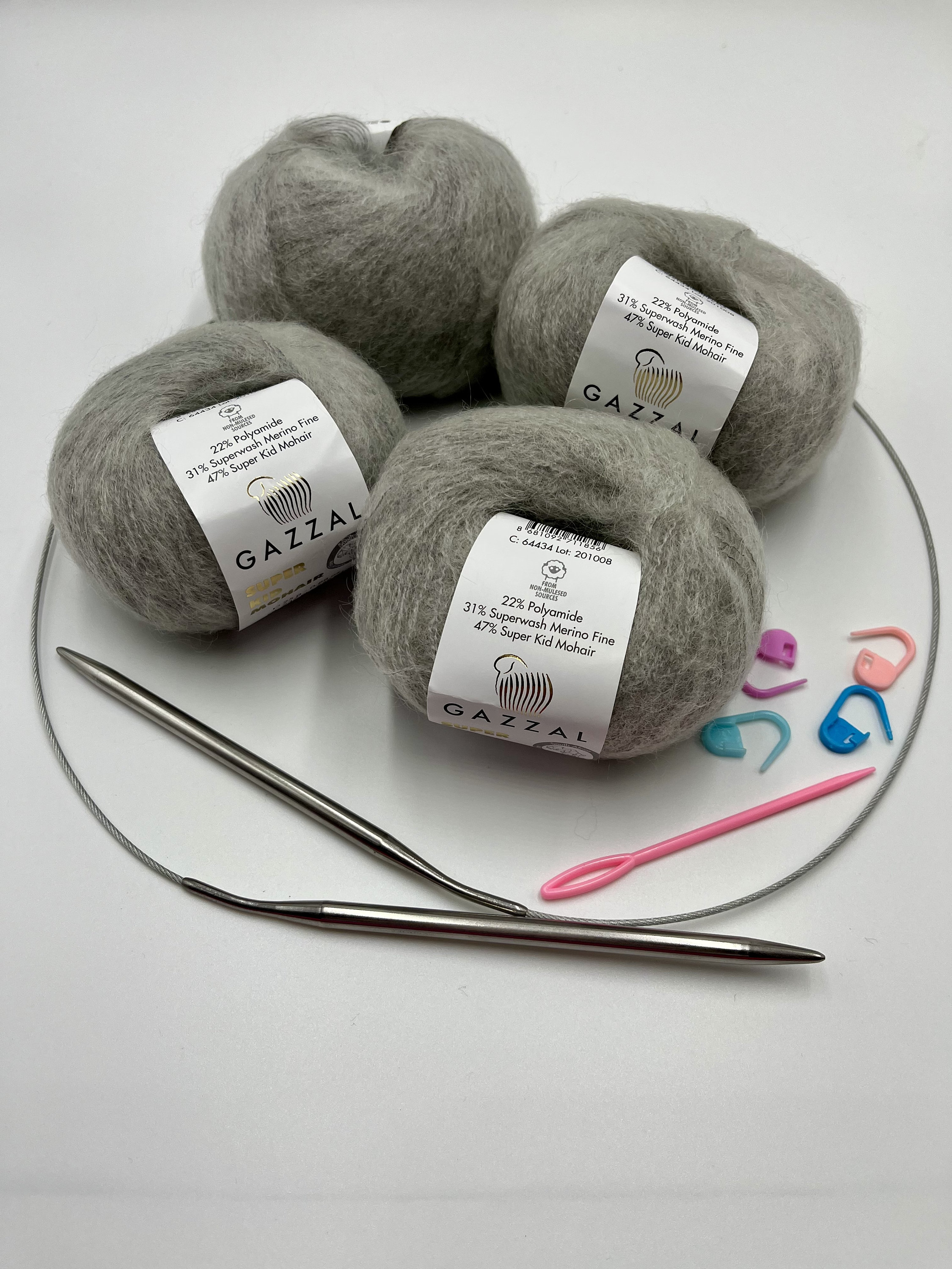 Knitting Set for Mohair Sweater, Mohair Yarn Set, Seethrough Mohair