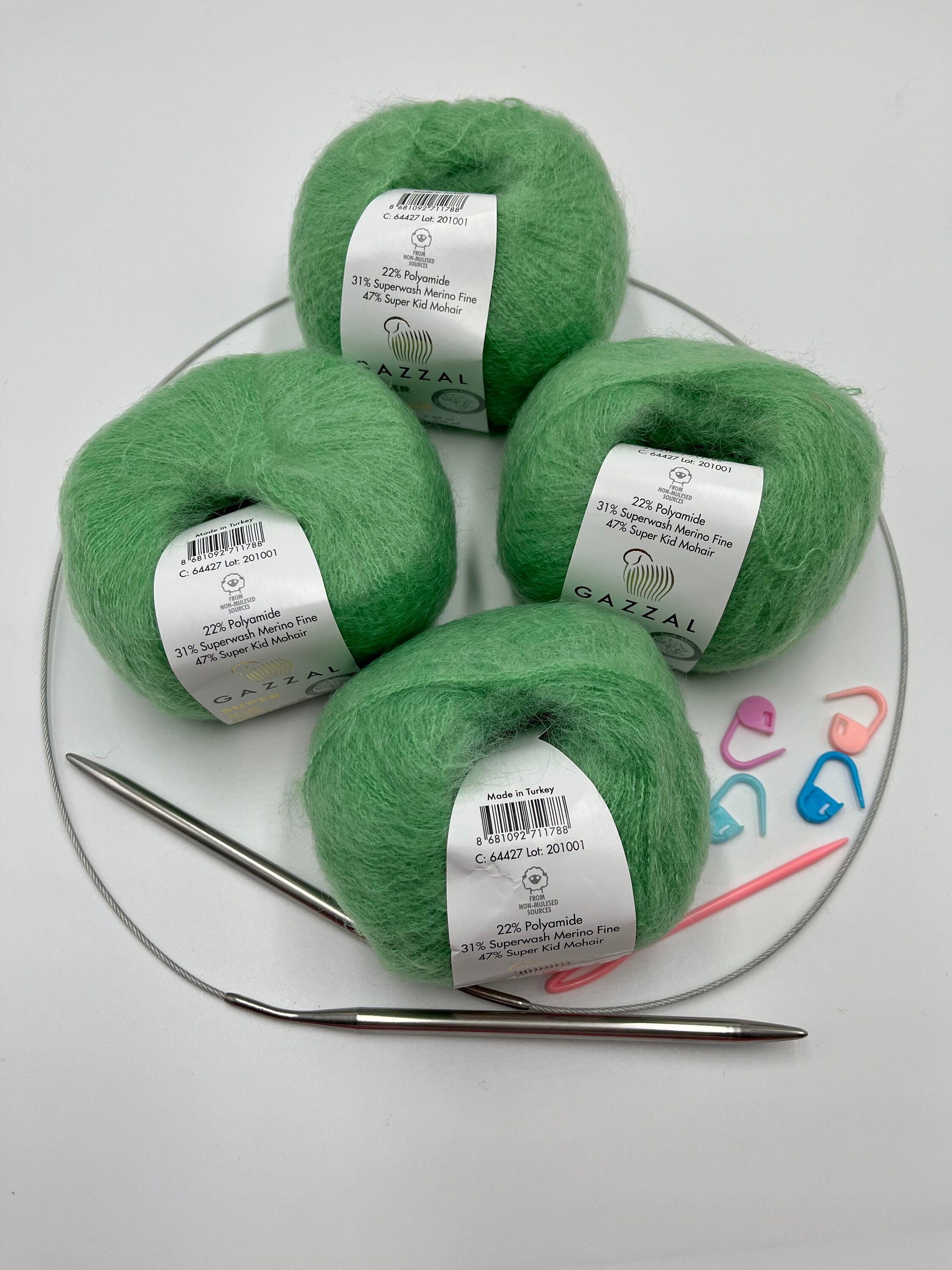 Knitting Set for Mohair Sweater, Mohair Yarn Set, Seethrough Mohair