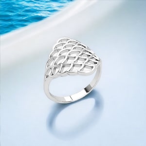 925 Silver Mermaid Ocean Wave Ring