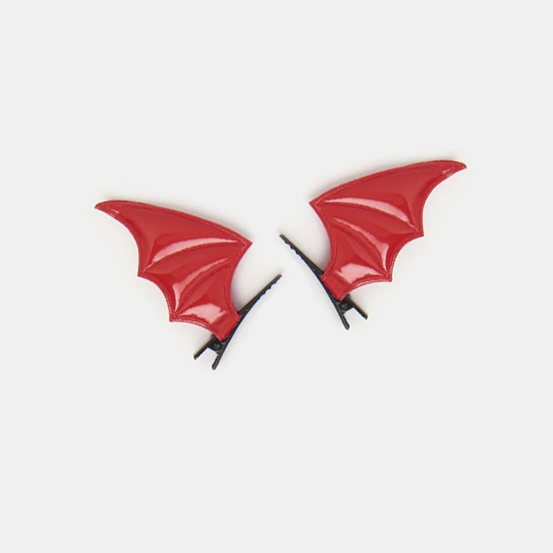 Set of 2 Halloween Bat Wings Goth Hair Clips - Etsy