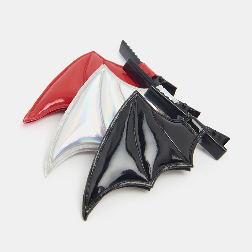 Set of 2 Halloween Bat Wings Goth Hair Clips - Etsy