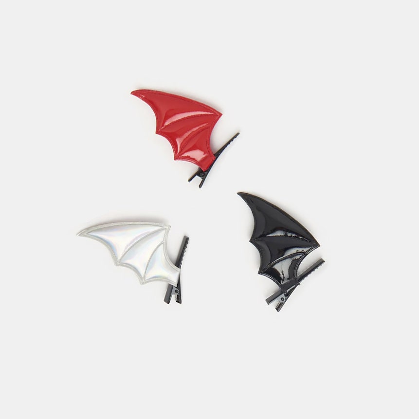 Set of 2 Halloween Bat Wings Goth Hair Clips - Etsy