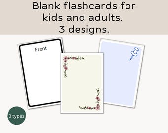 Plantilla imprimible de tarjetas didácticas en blanco: 3 diseños únicos (Descarga PDF)