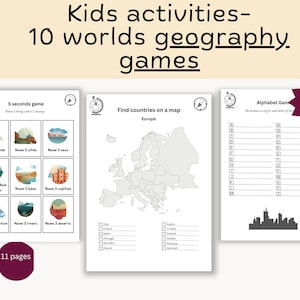 Juegos de aprendizaje para niños y actividades para adolescentes - Juegos de geografía mundial - Mapa del mundo y de EE. UU. - Aprendizaje divertido - Juegos de viaje - Juegos de carretera
