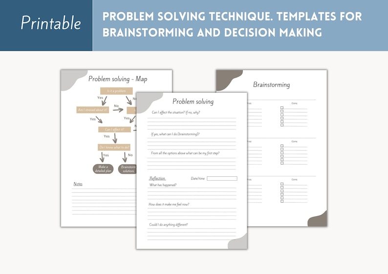 Problem Solving Tool Decision Making Brainstorming Templates Decision ...