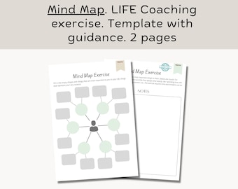 Life Coaching Mind Map Exercise: Printable Brainstorming Tool (Digital Product)