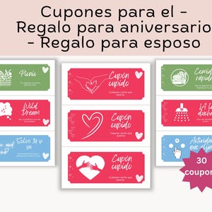 Idea de regalo para novio o esposo - Regalo para él - Cupones de amor - Regalo de San Valentín - Regalo de aniversario - Regalo creativo de Navidad - Español