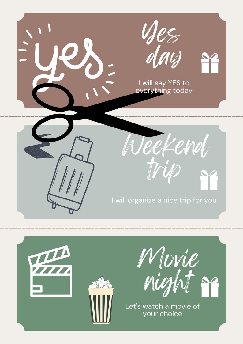 Coupons for Him 30 Printable Gift Vouchers Digital Etsy