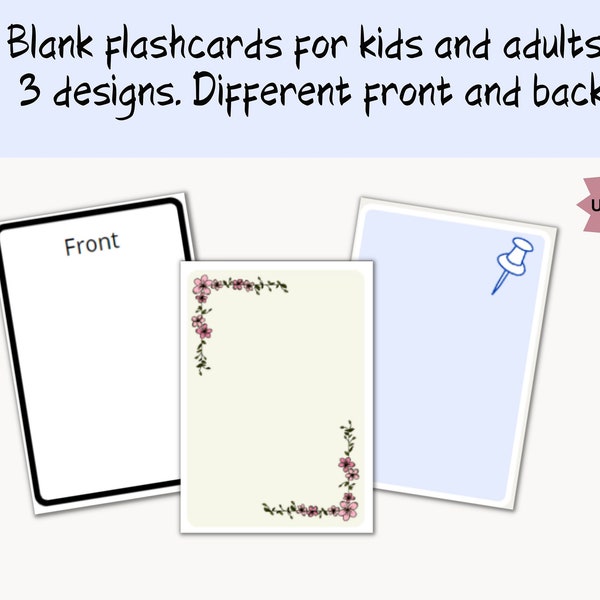 Blank Flash Cards Etsy