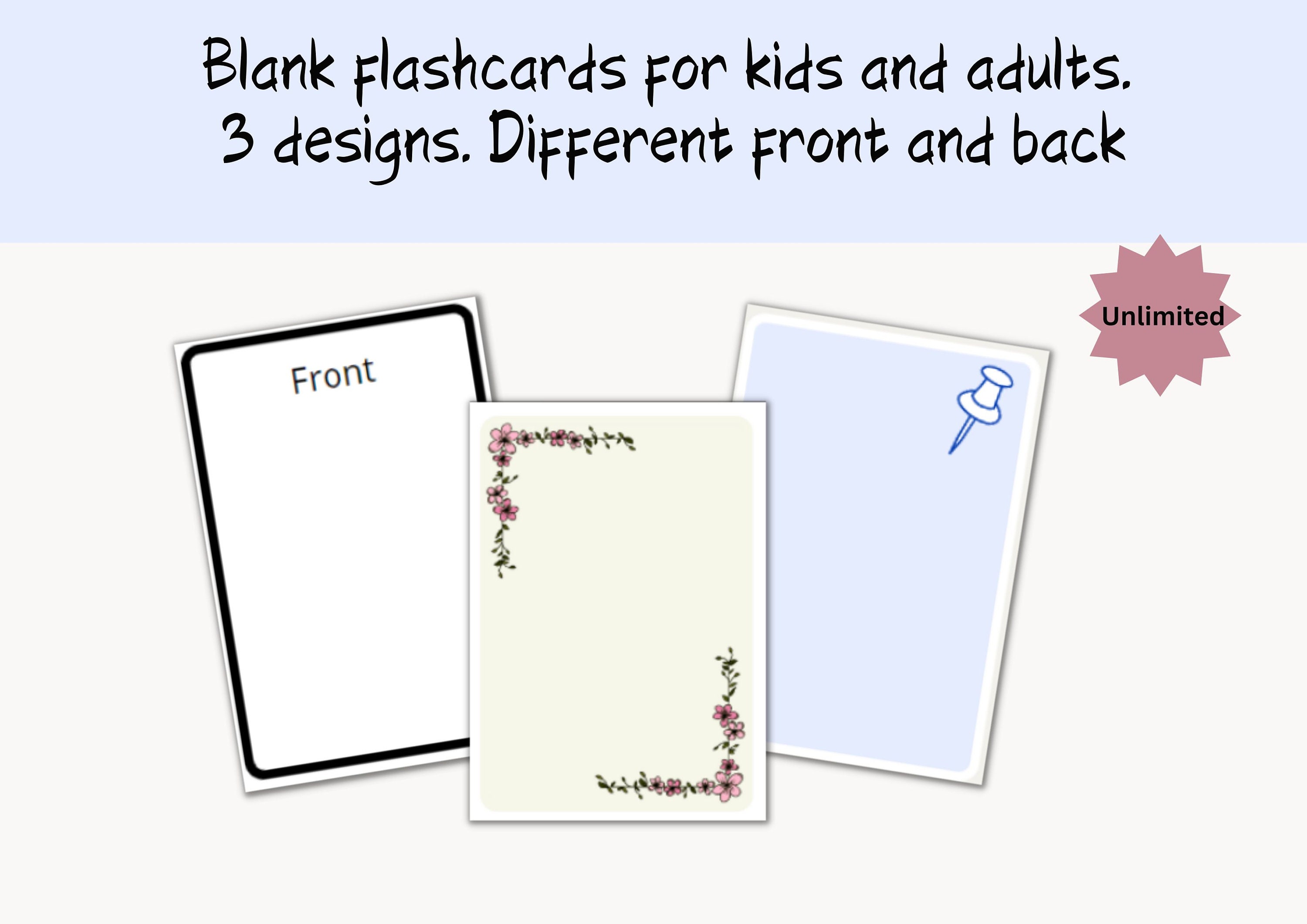 Blank Flashcards Template Empty Flash Card Printable Flash Cards