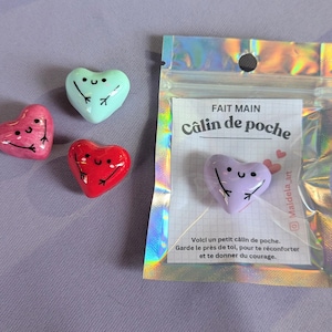lucky pocket hug | worry stone in Fimo and resin | gift for family and friends