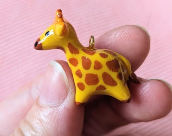 Giraffe figurine in fimo paste, for earrings, necklace or key ring