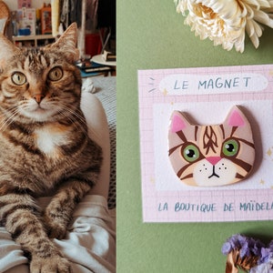 personalized cat magnet, custom magnet with the photo of your cat image 1