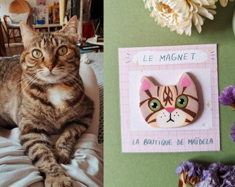 magnet chat personnalisé, aimant sur-mesure avec la photo de votre chat