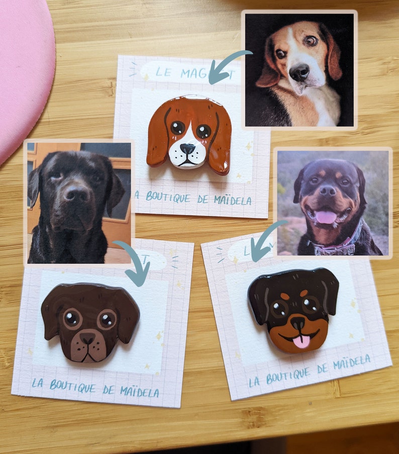 custom dog magnet, custom fridge magnet with your dog's photo image 5