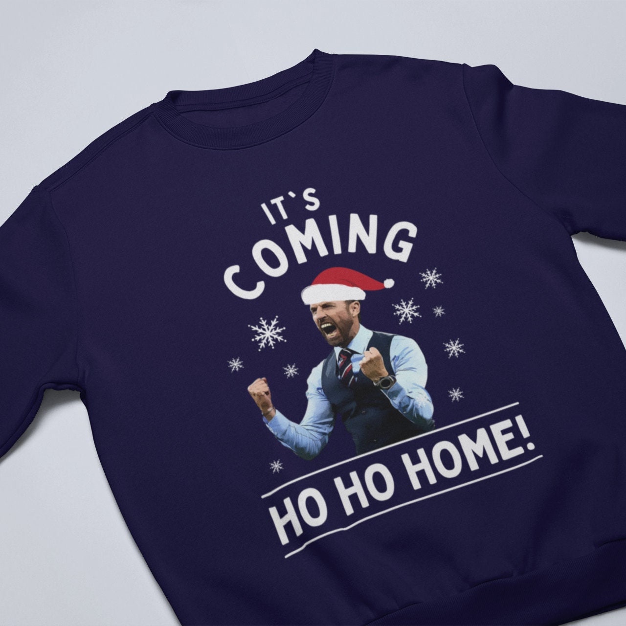 Discover It's Coming Ho Ho Home! Southgate World Cup 2022 England Football Christmas Jumper Sweater Sweatshirt