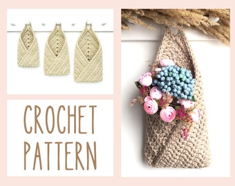 Crochet Basket PATTERN, Hanging storage basket DIY, Kitchen storage Bathroom organization, Boho home decor, Easter gift for mom DIY, japandi