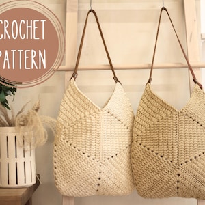 Crochet Bag Pattern PDF, Boho bag DIY, Easy Pattern, Shoulder Summer Bag, Tote bag pattern, Tote bag aesthetic,  Beach bag, Crochet gift DIY