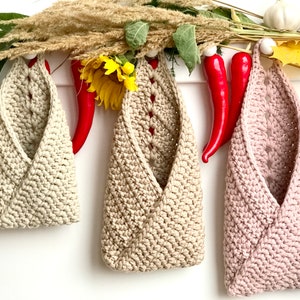 Crochet Pattern Bundle, Set of 3 Hanging basket Pattern, Teardrop basket Tutorial, Storage and Organization at Home, Easter gift for mom DIY image 7